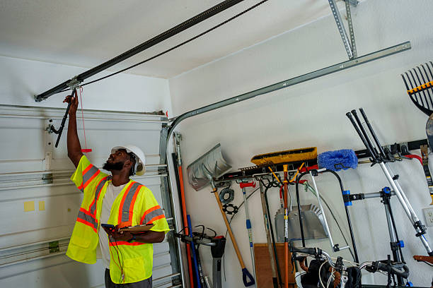 Professional Garage Door Panel Replacement technician working in Langley, WA